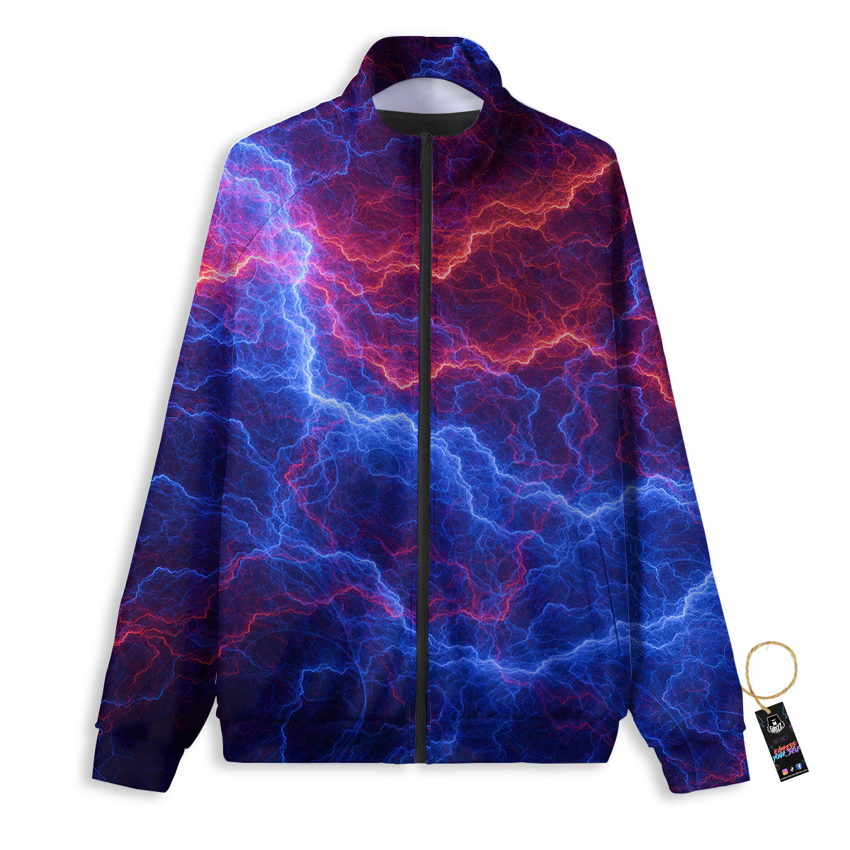 Lightning Red And Blue Print Track Jacket-grizzshop