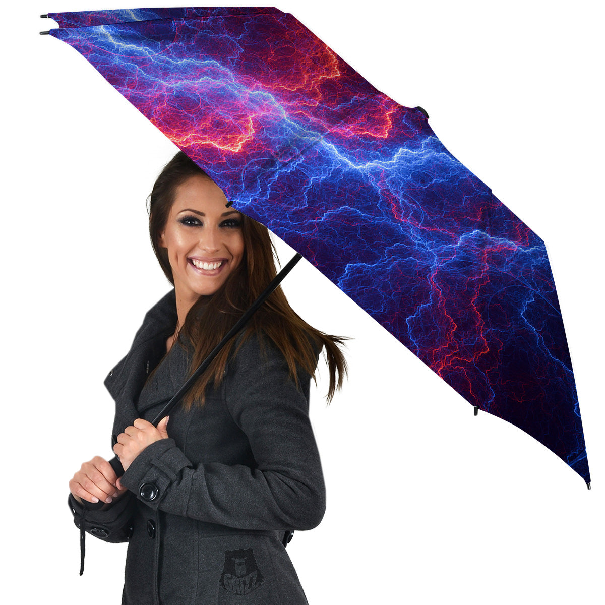 Lightning Red And Blue Print Umbrella-grizzshop