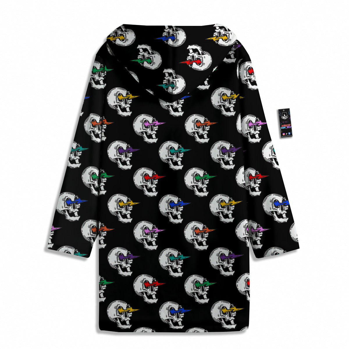 Lightning Skull Print Pattern Men's Windbreaker Jacket-grizzshop
