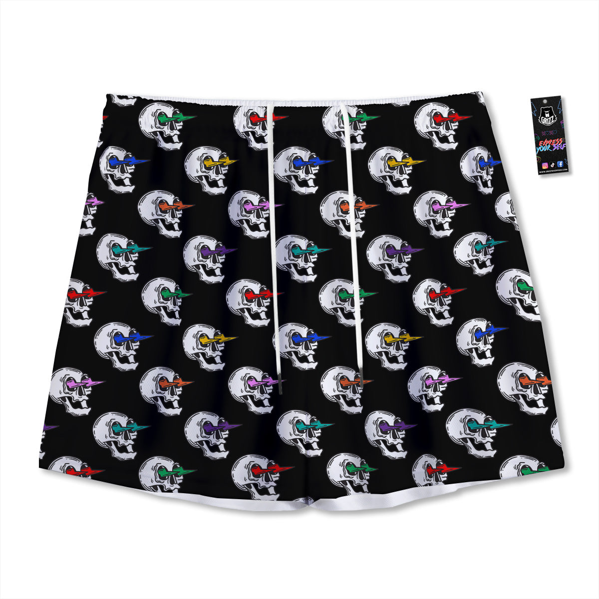 Moving Optical Illusion Green Big Bang Mesh Shorts