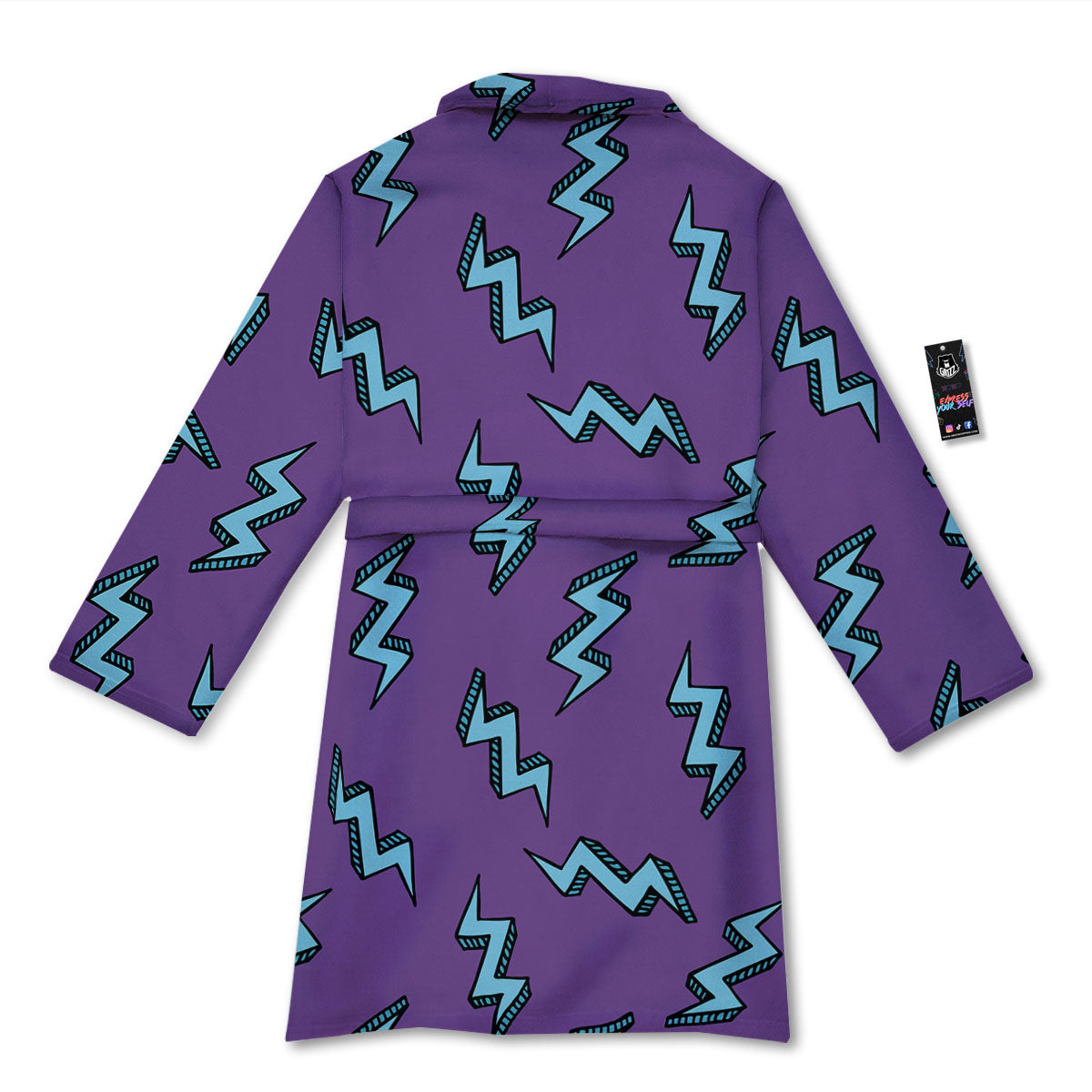 Lightning Teal And Purple Print Pattern Bathrobe-grizzshop