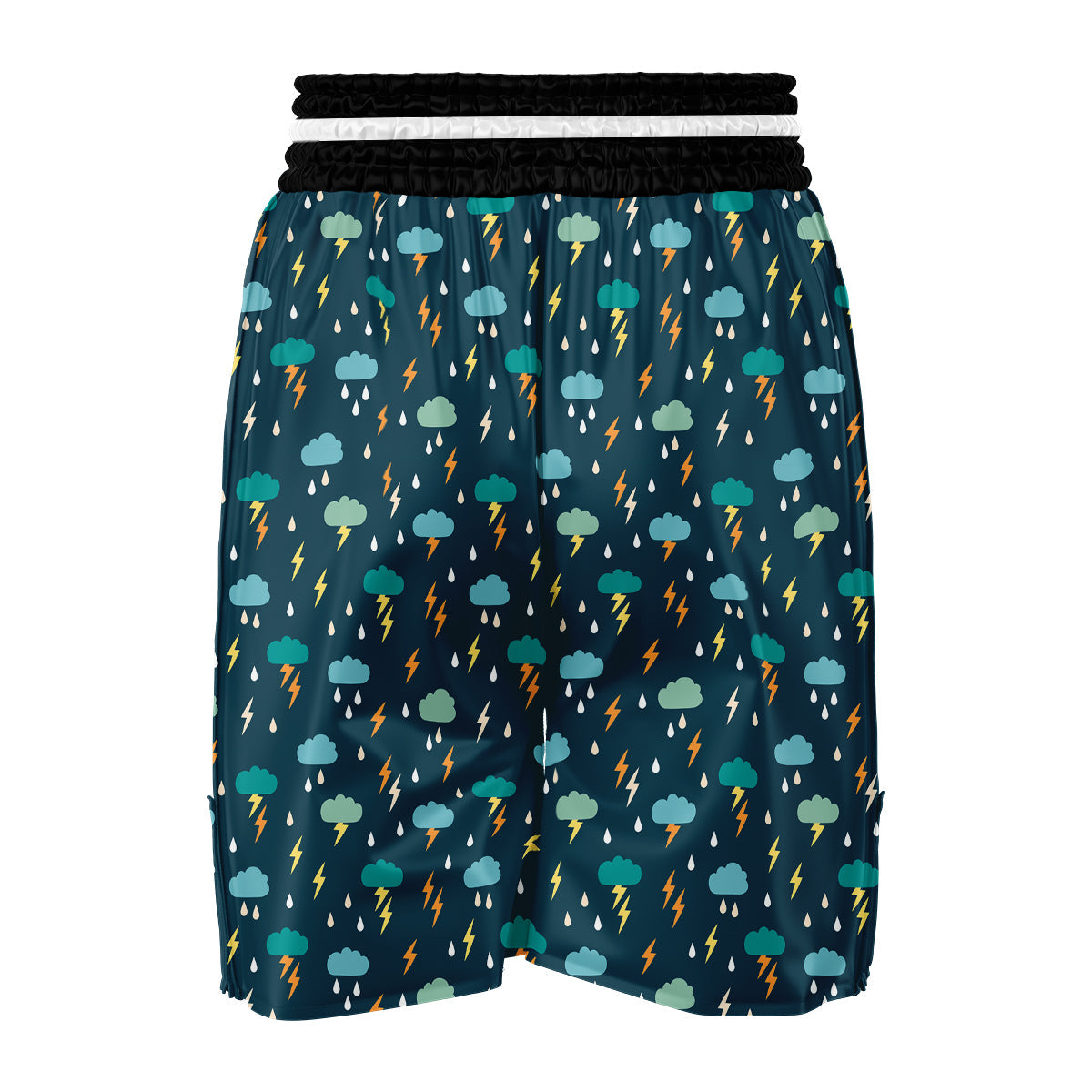 Lightning Thunder Storm Rain Print Pattern Boxing Shorts-grizzshop