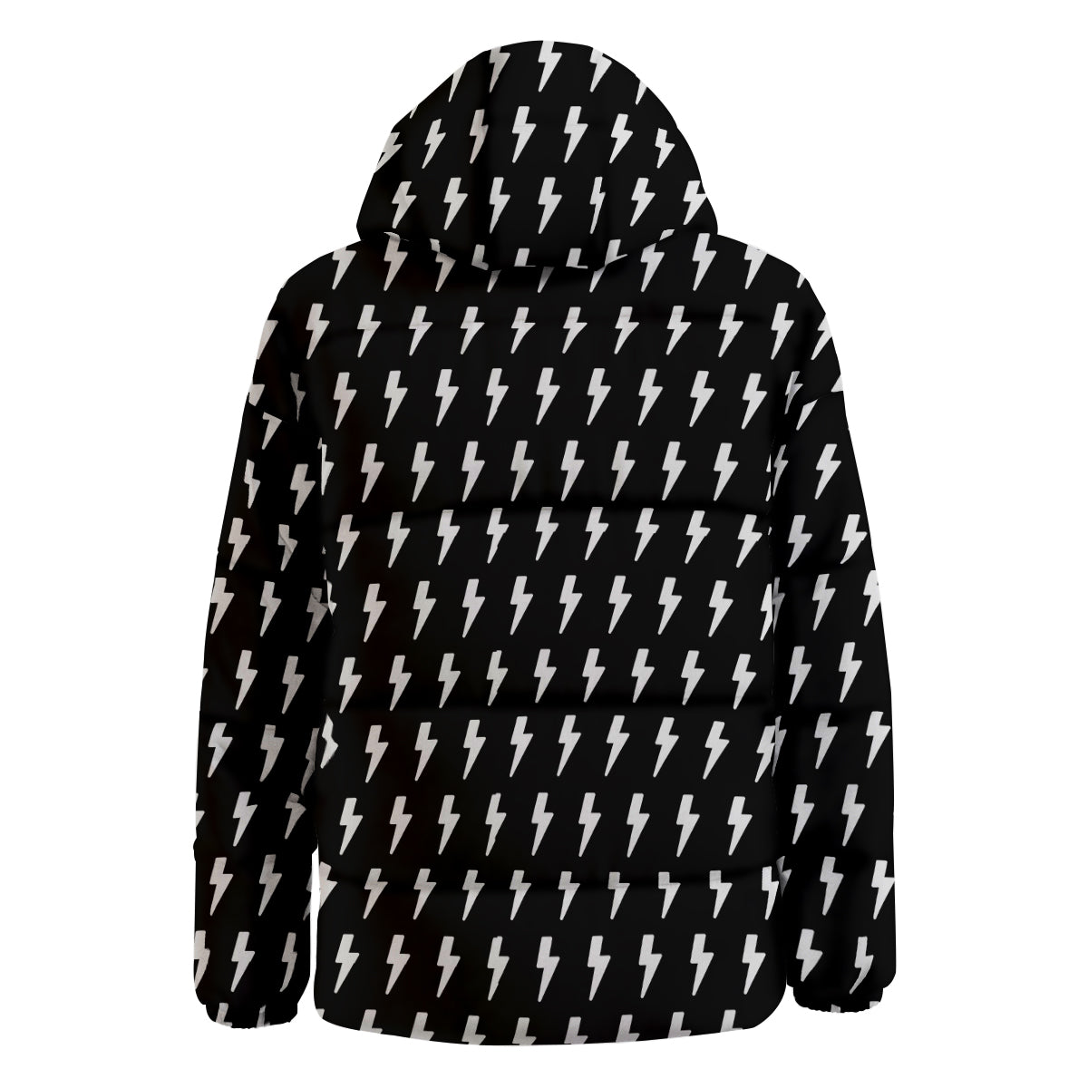 Lightning White And Black Print Pattern Down Jacket-grizzshop