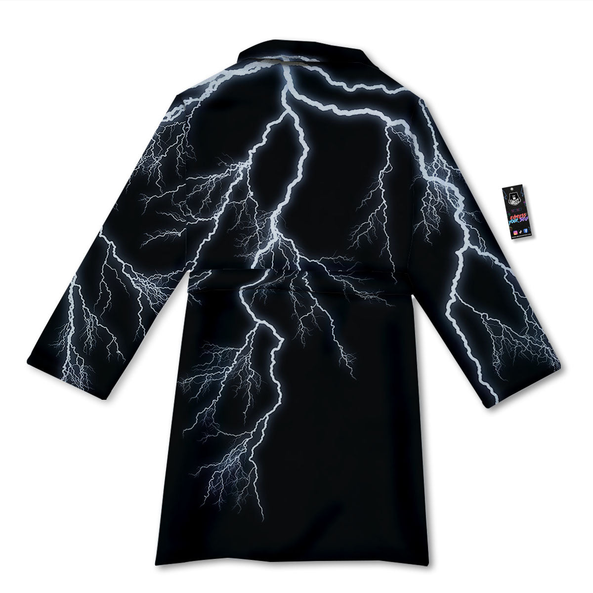 Lightning White Electric Print Bathrobe-grizzshop