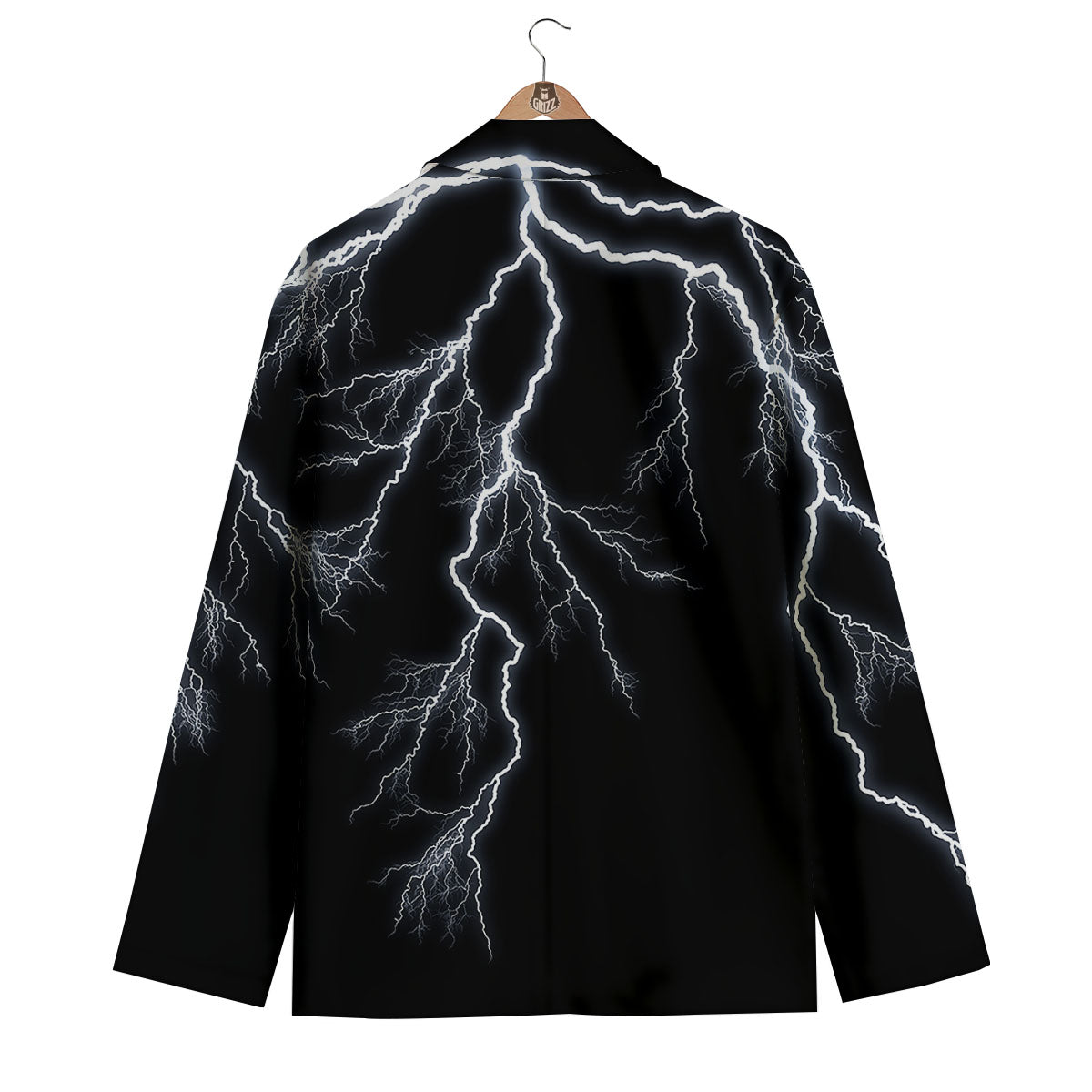 Lightning White Electric Print Men's Blazer-grizzshop