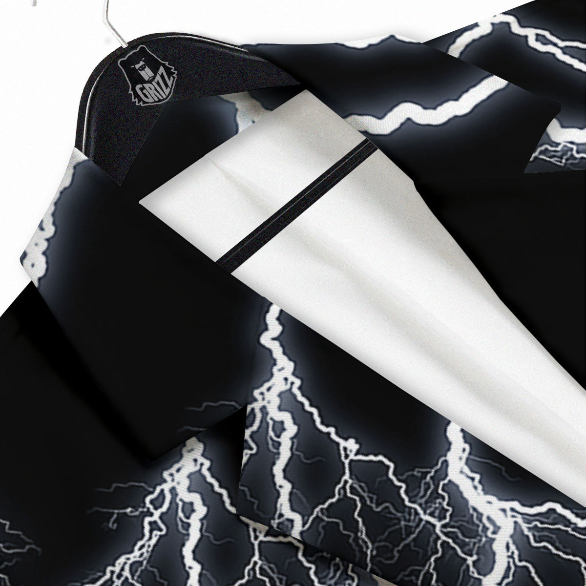 Lightning White Electric Print Men's Sport Coat-grizzshop