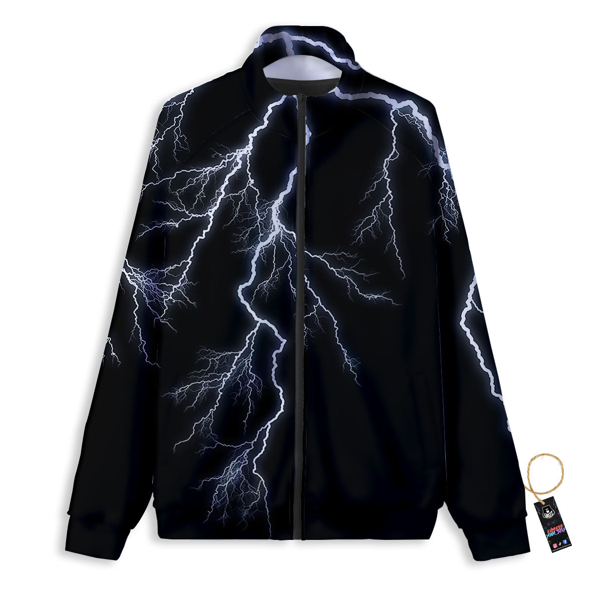 Lightning White Electric Print Track Jacket-grizzshop