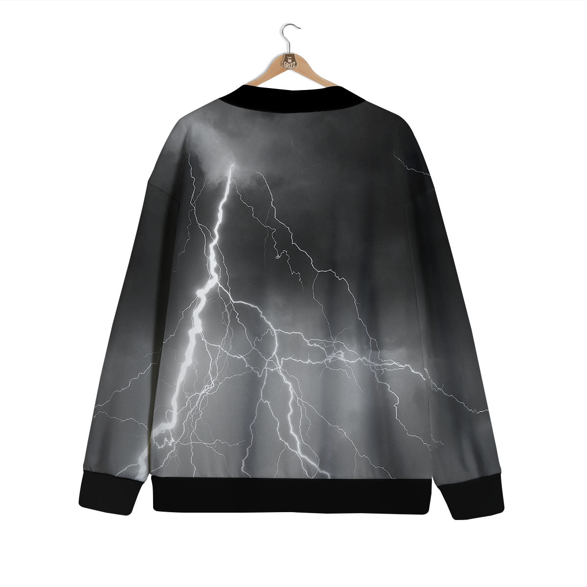 Lightning White Print Cardigan-grizzshop