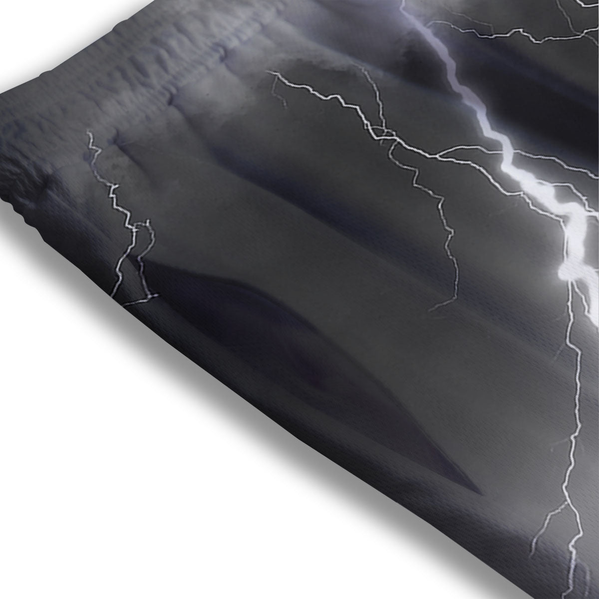 Lightning White Print Mesh Shorts-grizzshop
