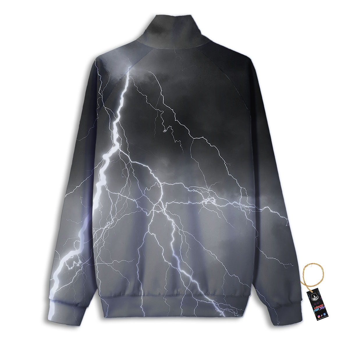 Lightning White Print Track Jacket-grizzshop