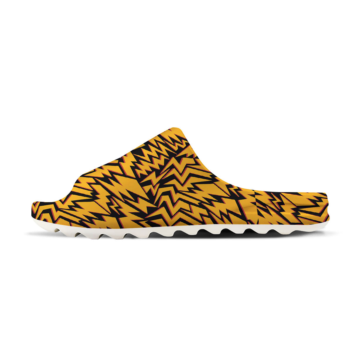 Lightning Yellow And Black Print Pattern Sandals-grizzshop