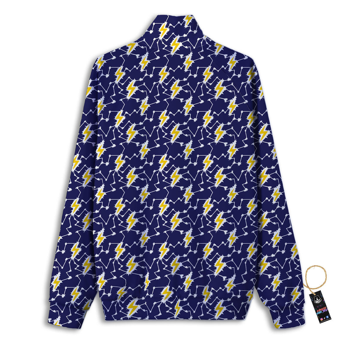 Lightning Yellow And Blue Print Pattern Track Jacket-grizzshop