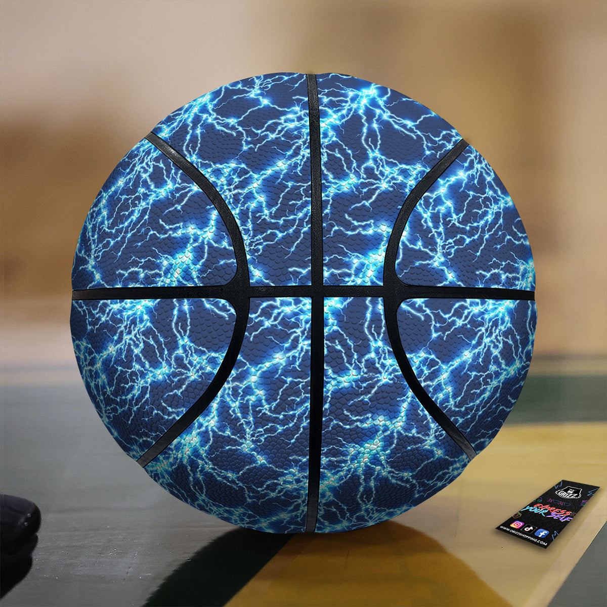 Lightning Blue Electric Print Basketball