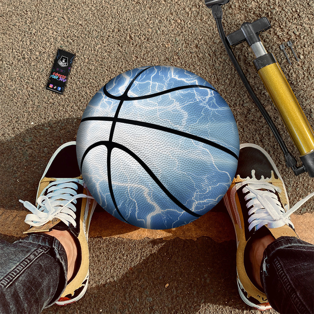 Lightning Blue Print Basketball