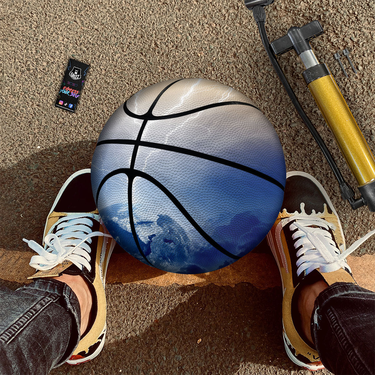 Lightning Destroy Planet Earth Print Basketball