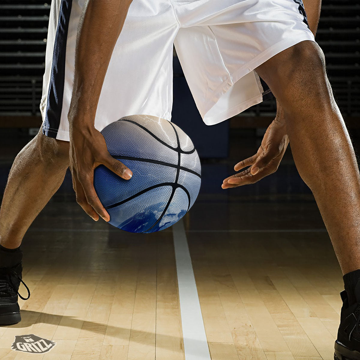 Lightning Destroy Planet Earth Print Basketball