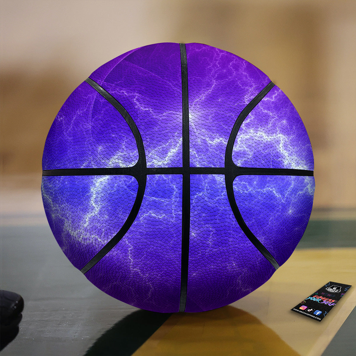 Lightning Purple And Blue Print Basketball