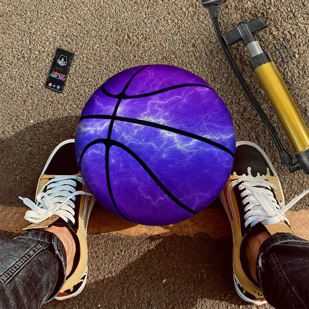 Lightning Purple And Blue Print Basketball
