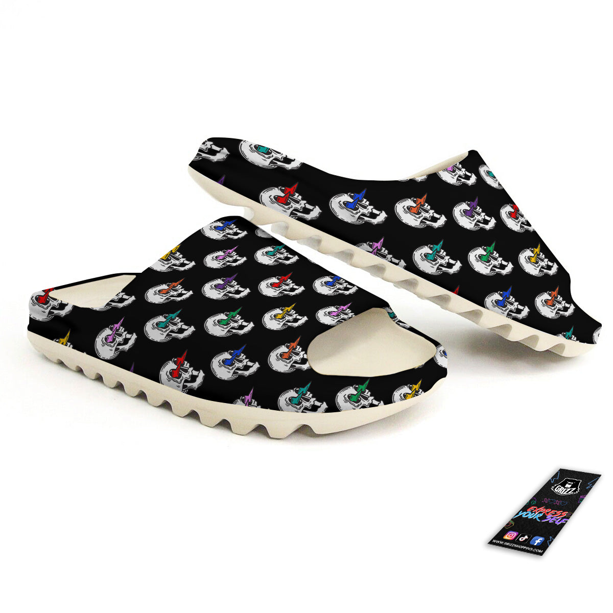 Lightning Skull Print Pattern Sandals-grizzshop