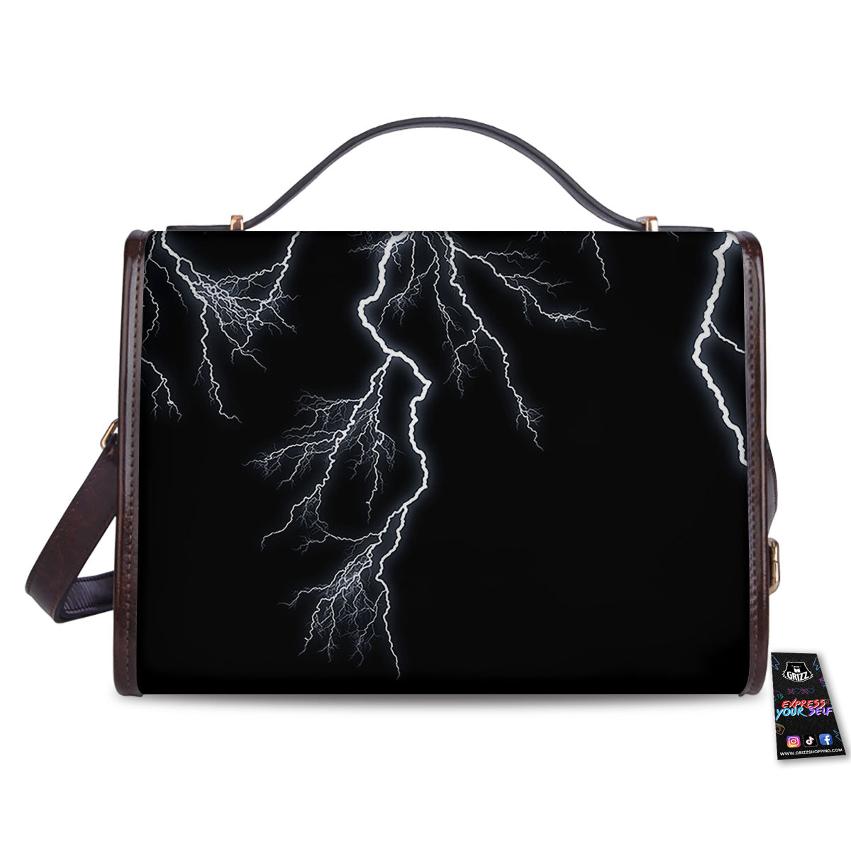 Lightning White Electric Print Women's Satchel Bag