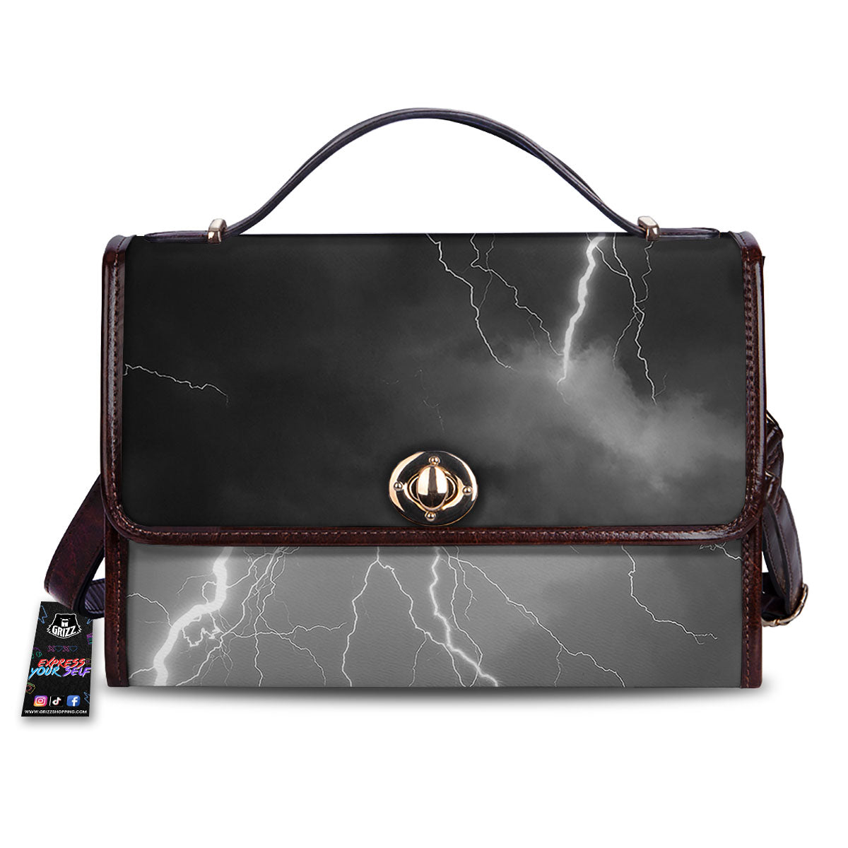 Lightning White Print Women's Satchel Bag