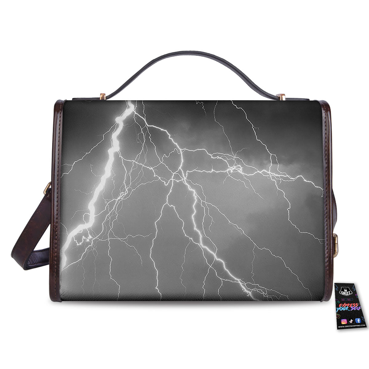 Lightning White Print Women's Satchel Bag