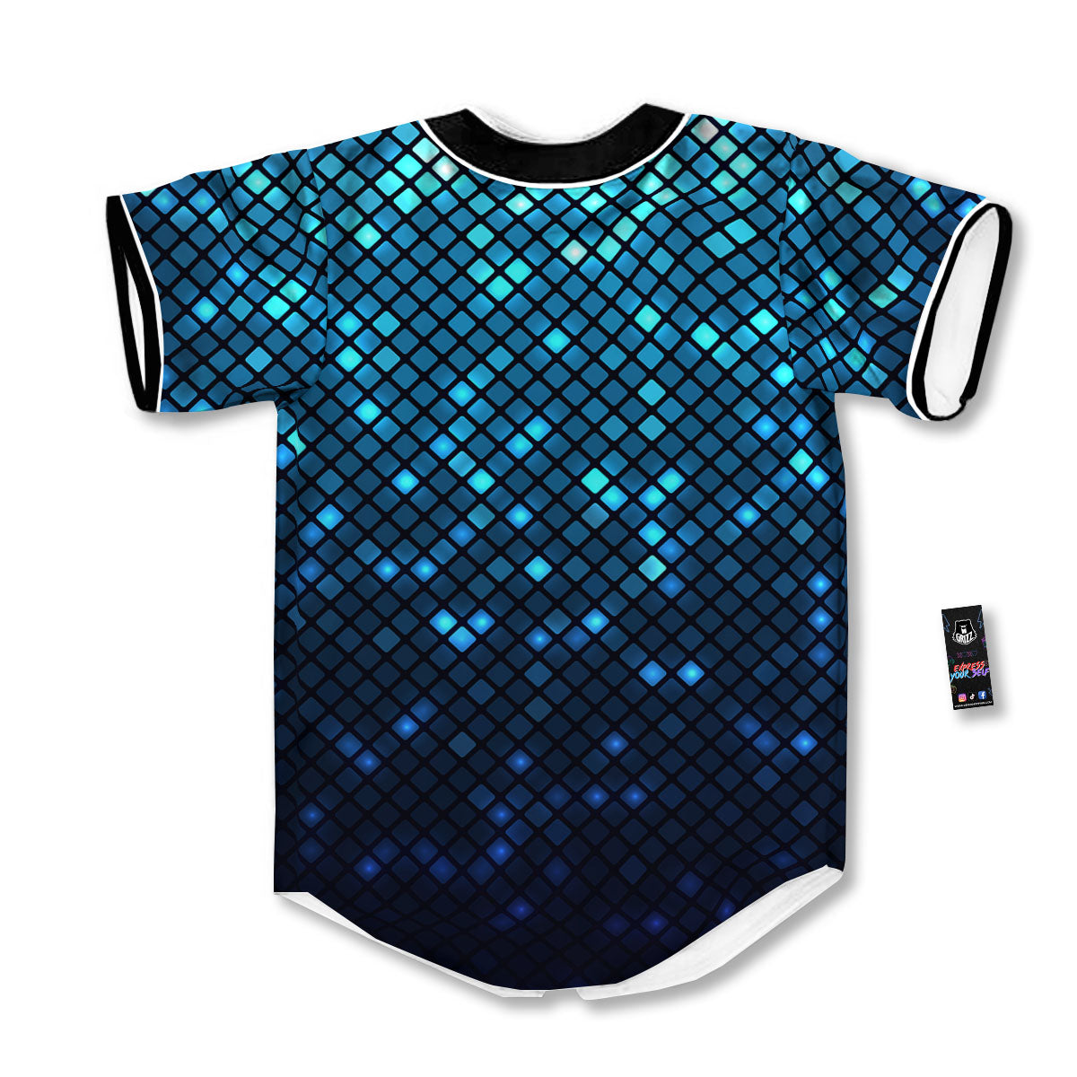 Lights Blue Disco Print Pattern Baseball Jersey-grizzshop
