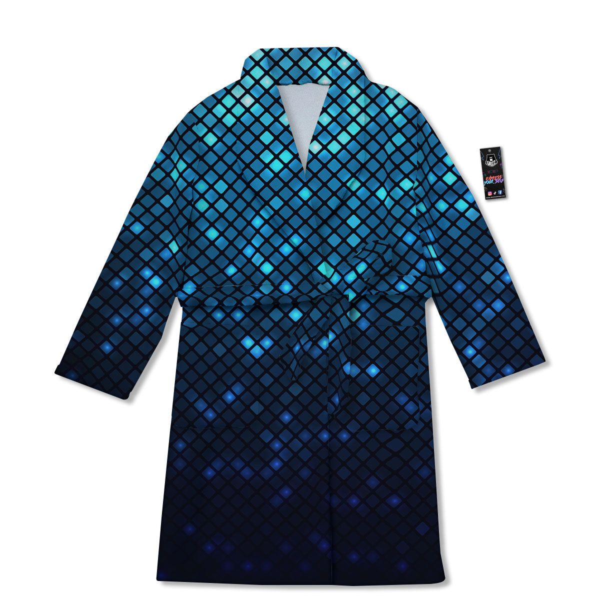Lights Blue Disco Print Pattern Bathrobe-grizzshop