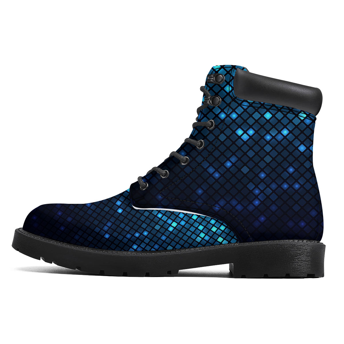 Lights Blue Disco Print Pattern Boots-grizzshop