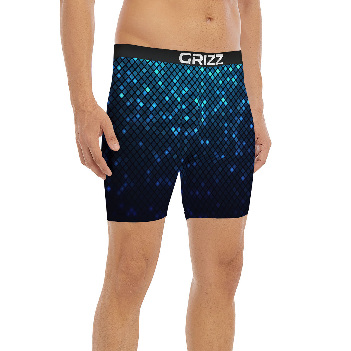Lights Blue Disco Print Pattern Boxer Briefs-grizzshop