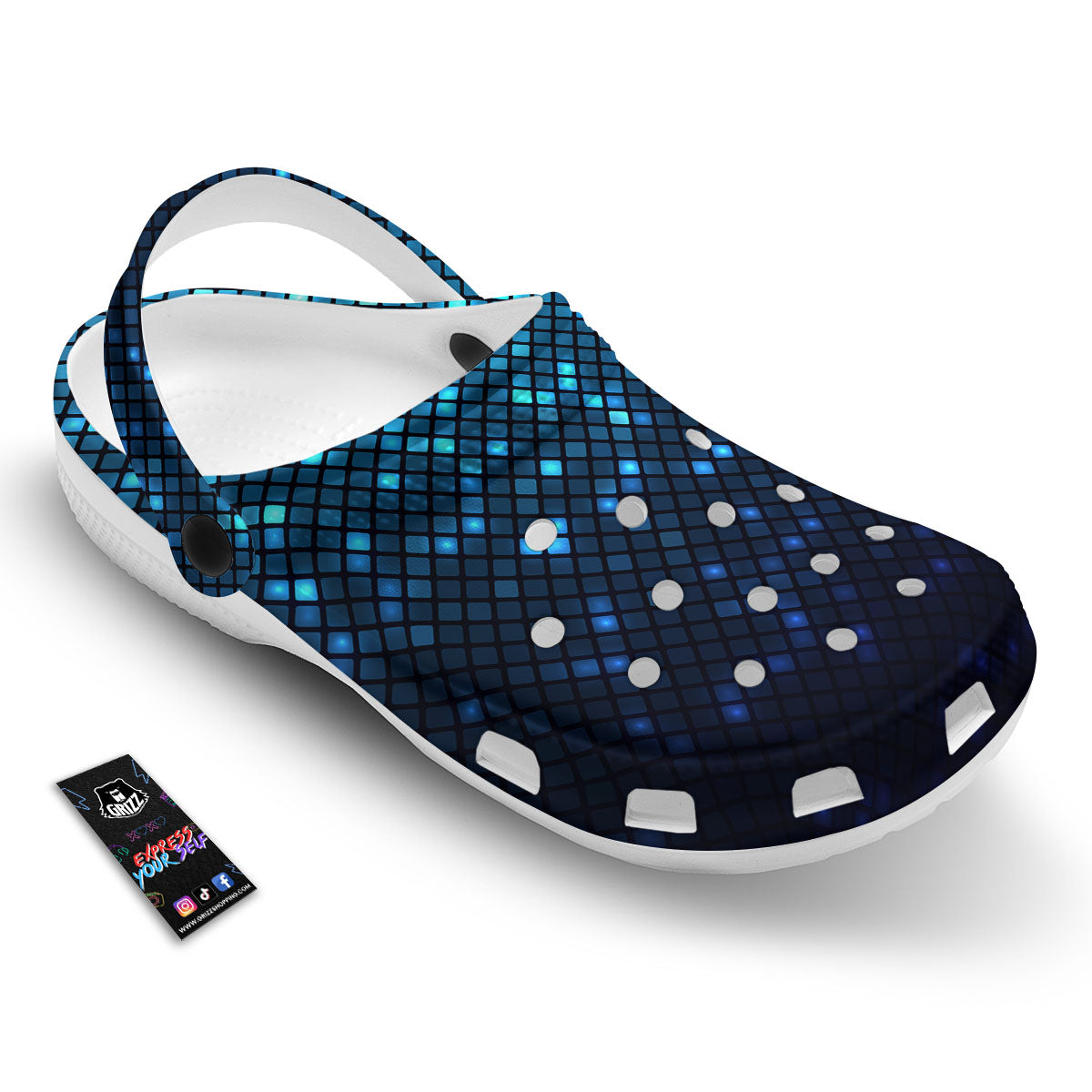 Lights Blue Disco Print Pattern Clog-grizzshop