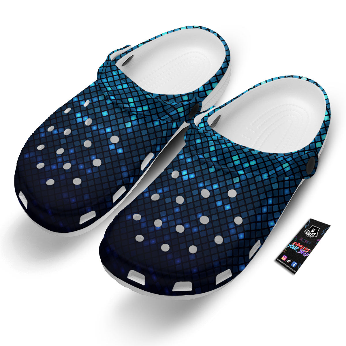 Lights Blue Disco Print Pattern Clog-grizzshop