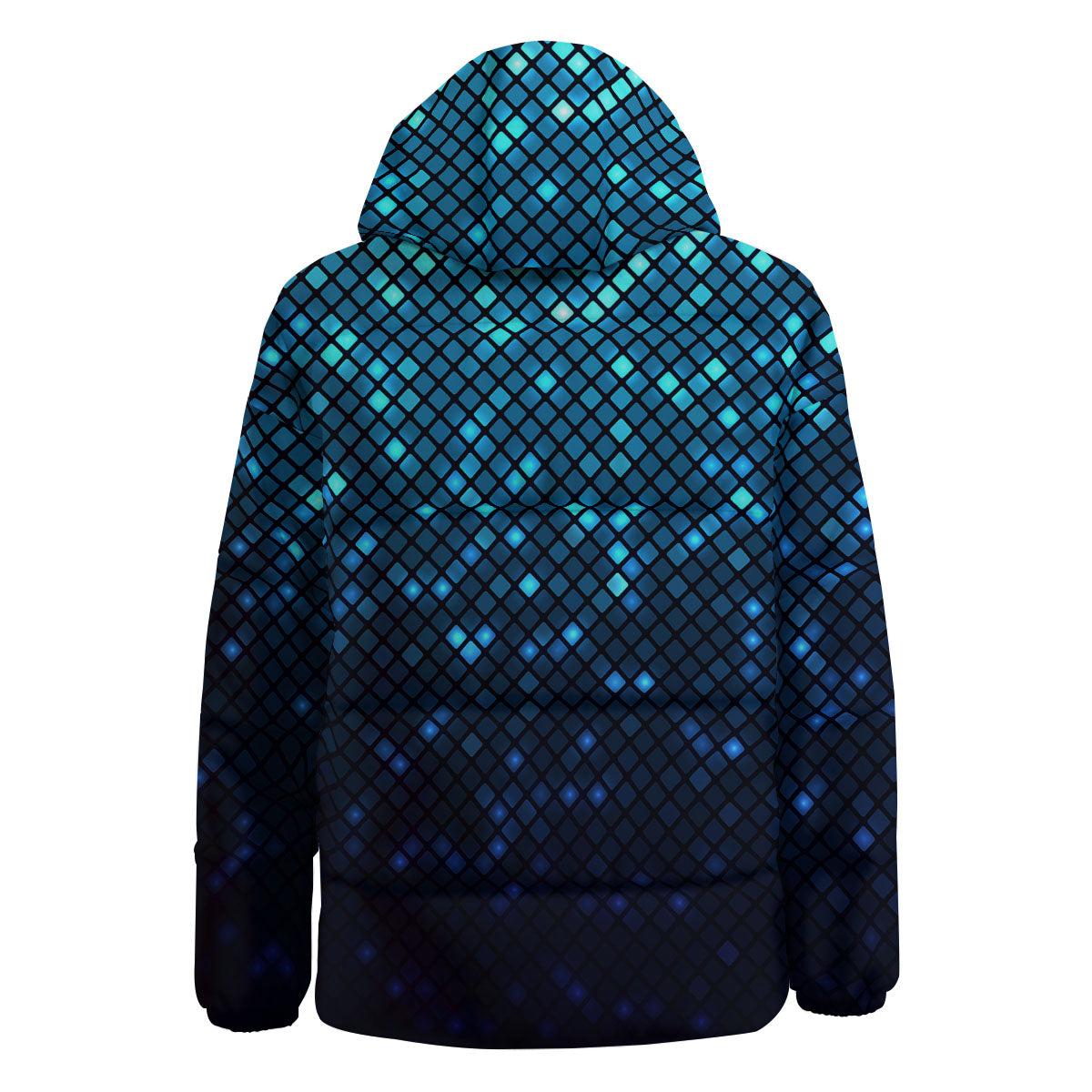 Lights Blue Disco Print Pattern Down Jacket-grizzshop