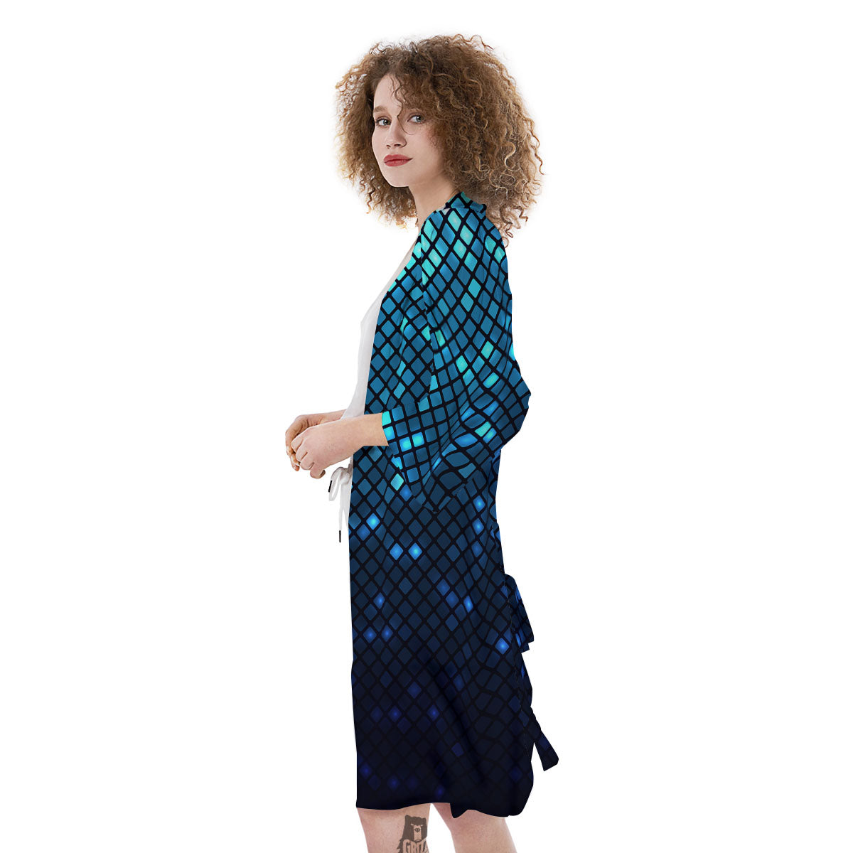 Lights Blue Disco Print Pattern Kimono-grizzshop