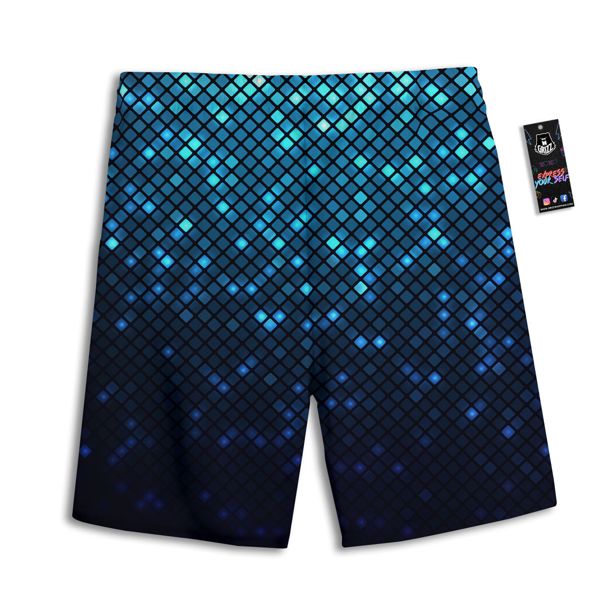 Lights Blue Disco Print Pattern Men's Athletic Shorts