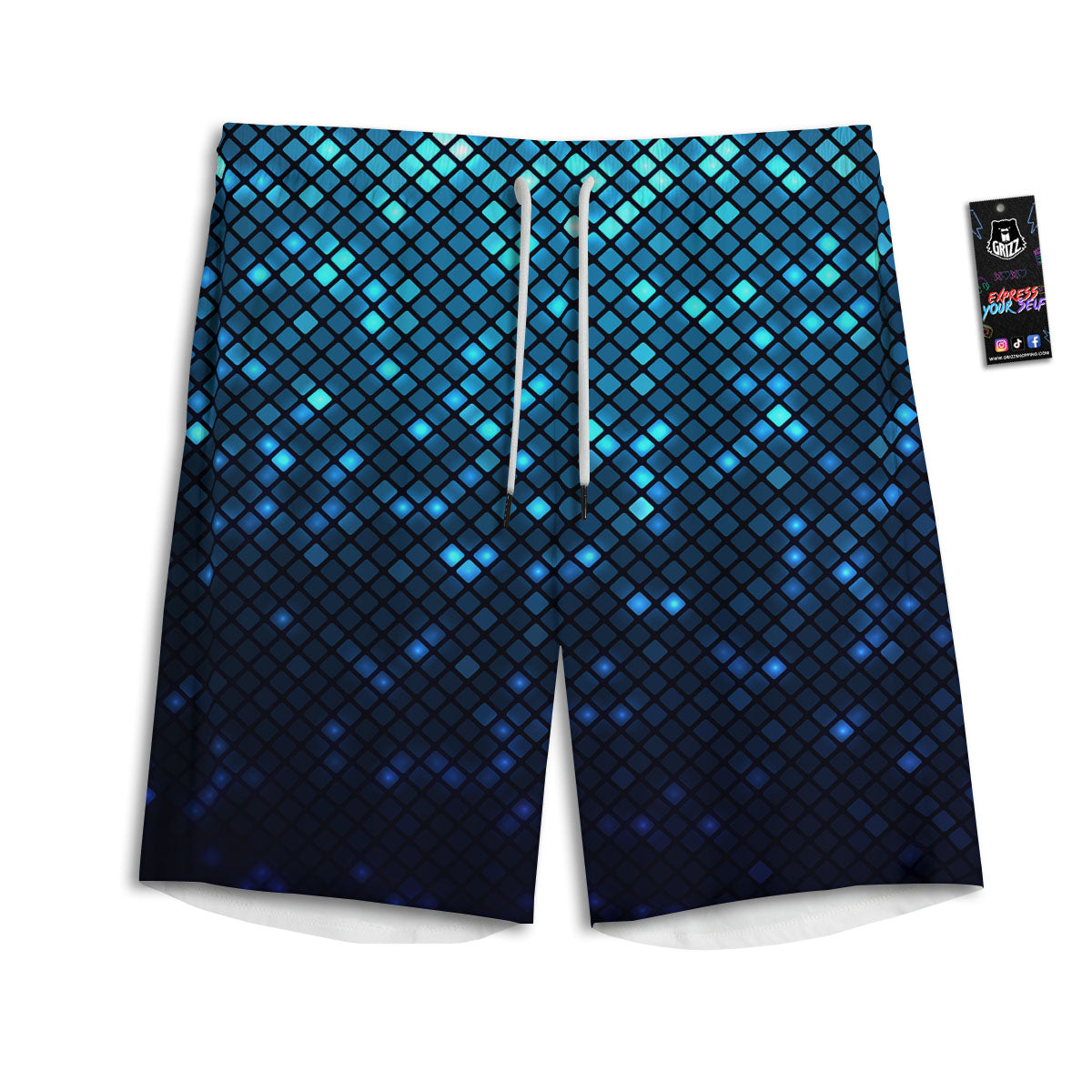 Lights Blue Disco Print Pattern Men's Athletic Shorts