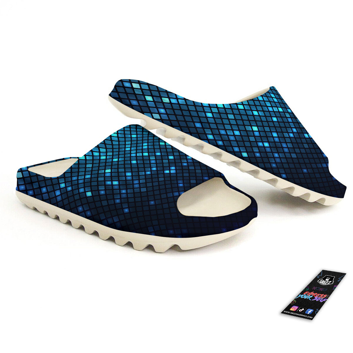 Lights Blue Disco Print Pattern Sandals-grizzshop