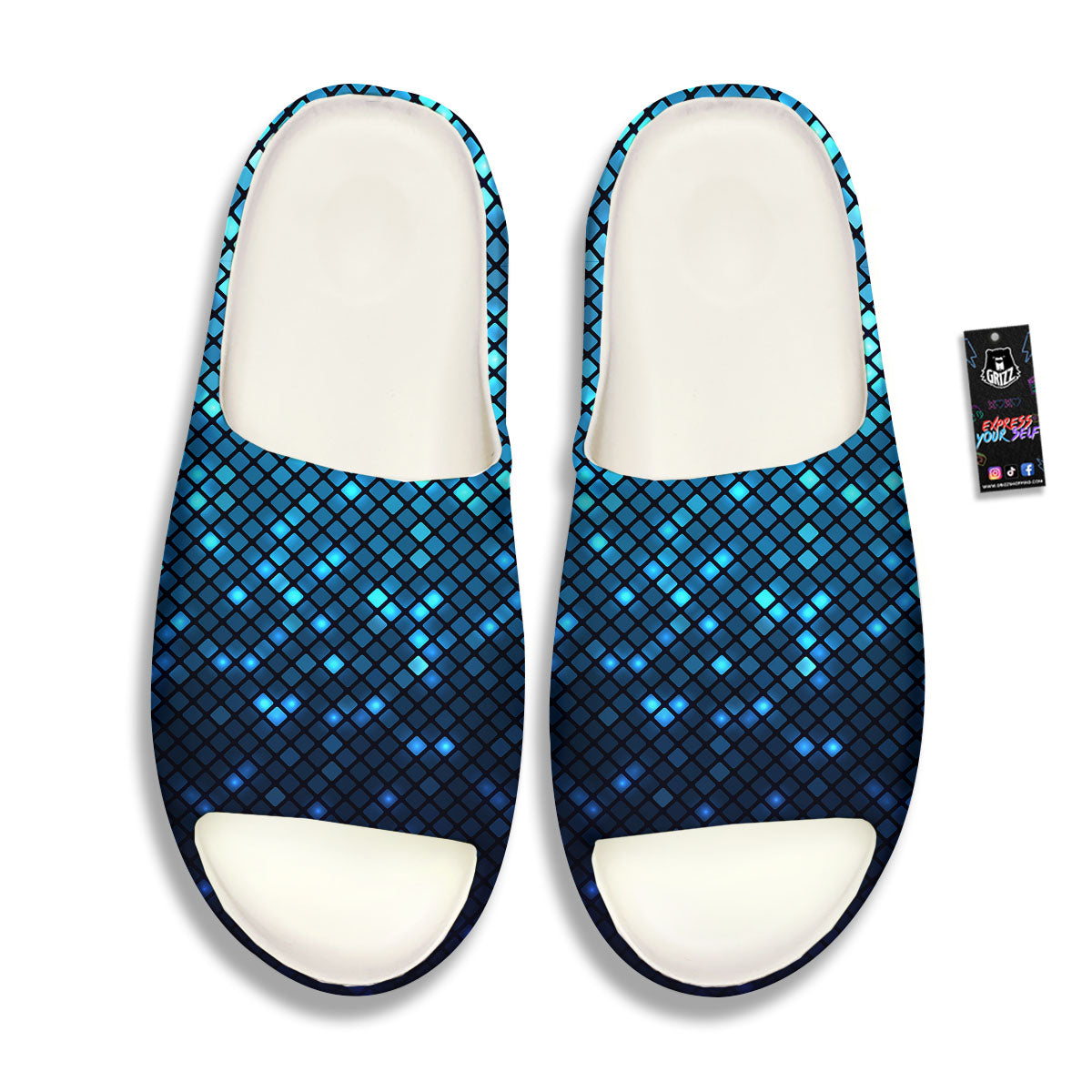 Lights Blue Disco Print Pattern Sandals-grizzshop