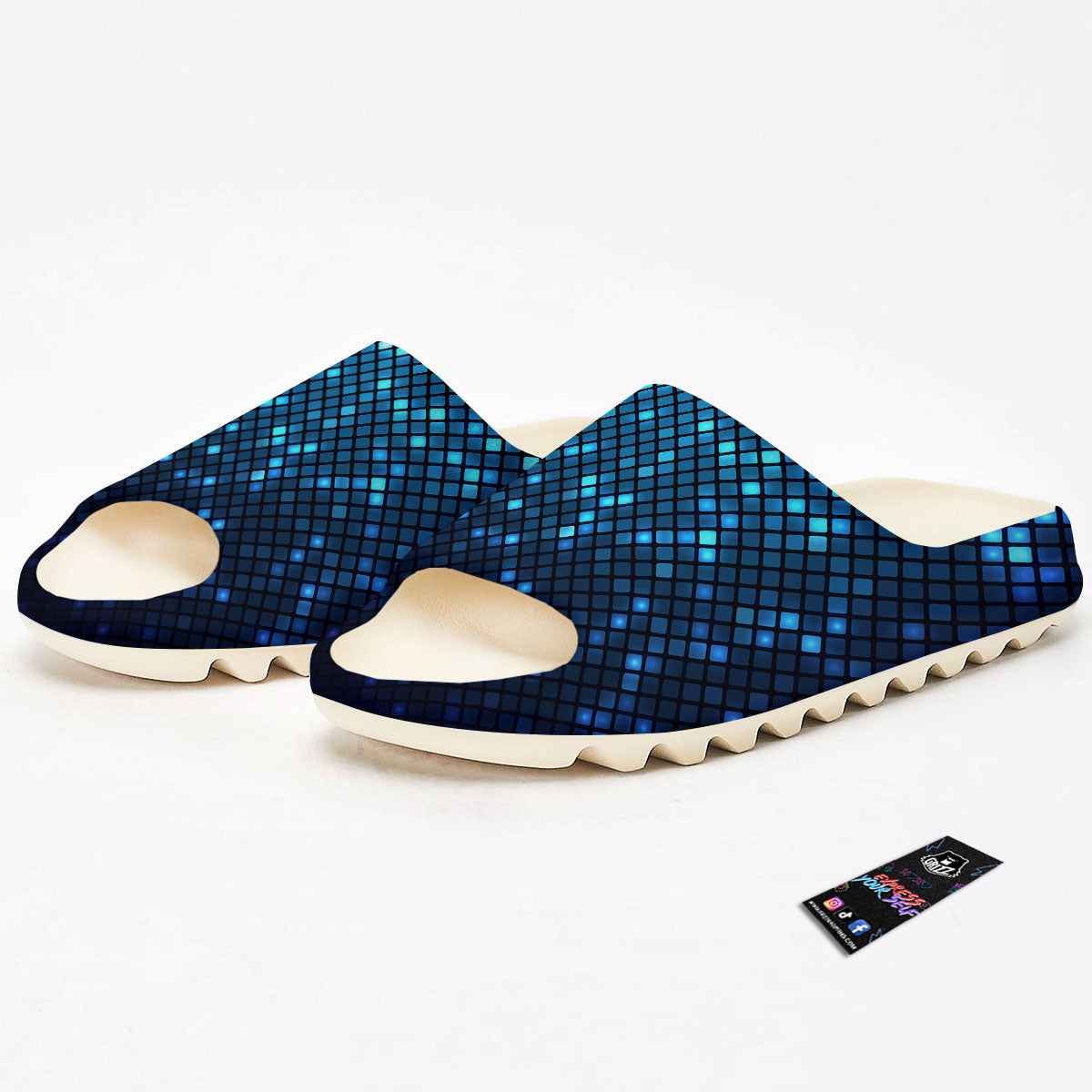 Lights Blue Disco Print Pattern Sandals-grizzshop