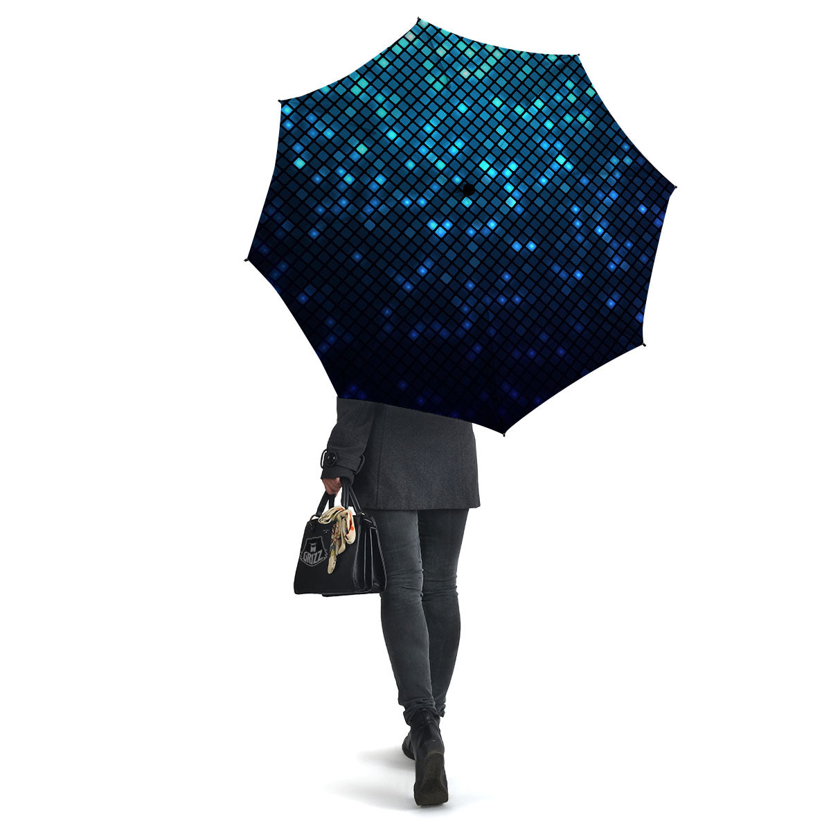 Lights Blue Disco Print Pattern Umbrella-grizzshop