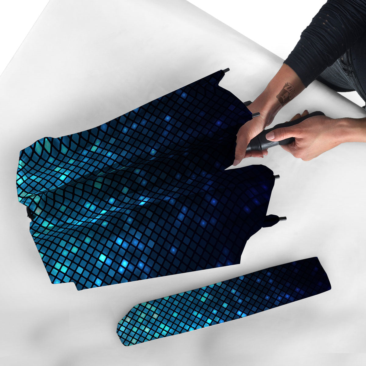 Lights Blue Disco Print Pattern Umbrella-grizzshop