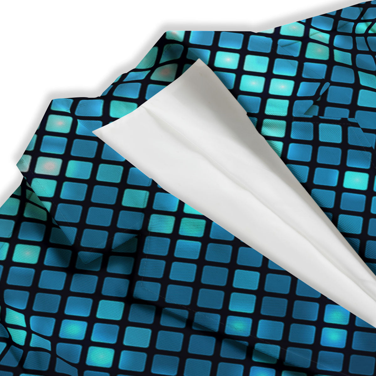 Lights Blue Disco Print Pattern Women's Blazer-grizzshop