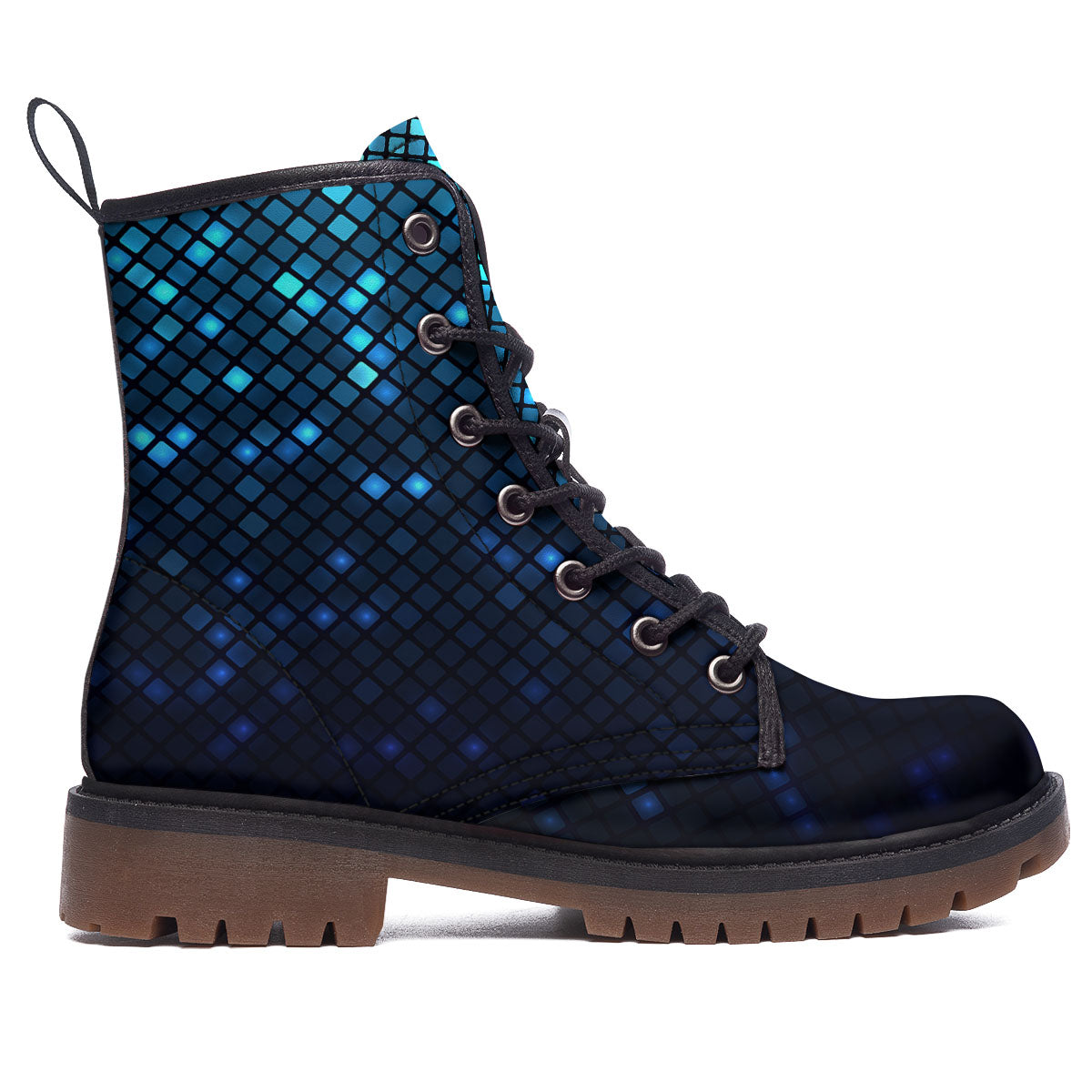 Lights Blue Disco Print Pattern Work Boots-grizzshop