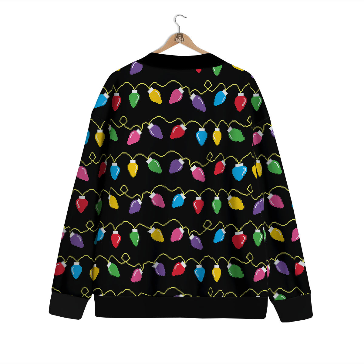 Lights Christmas Pixel Print Pattern Cardigan-grizzshop