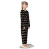 Lights Christmas Pixel Print Pattern Kid's Pajamas-grizzshop