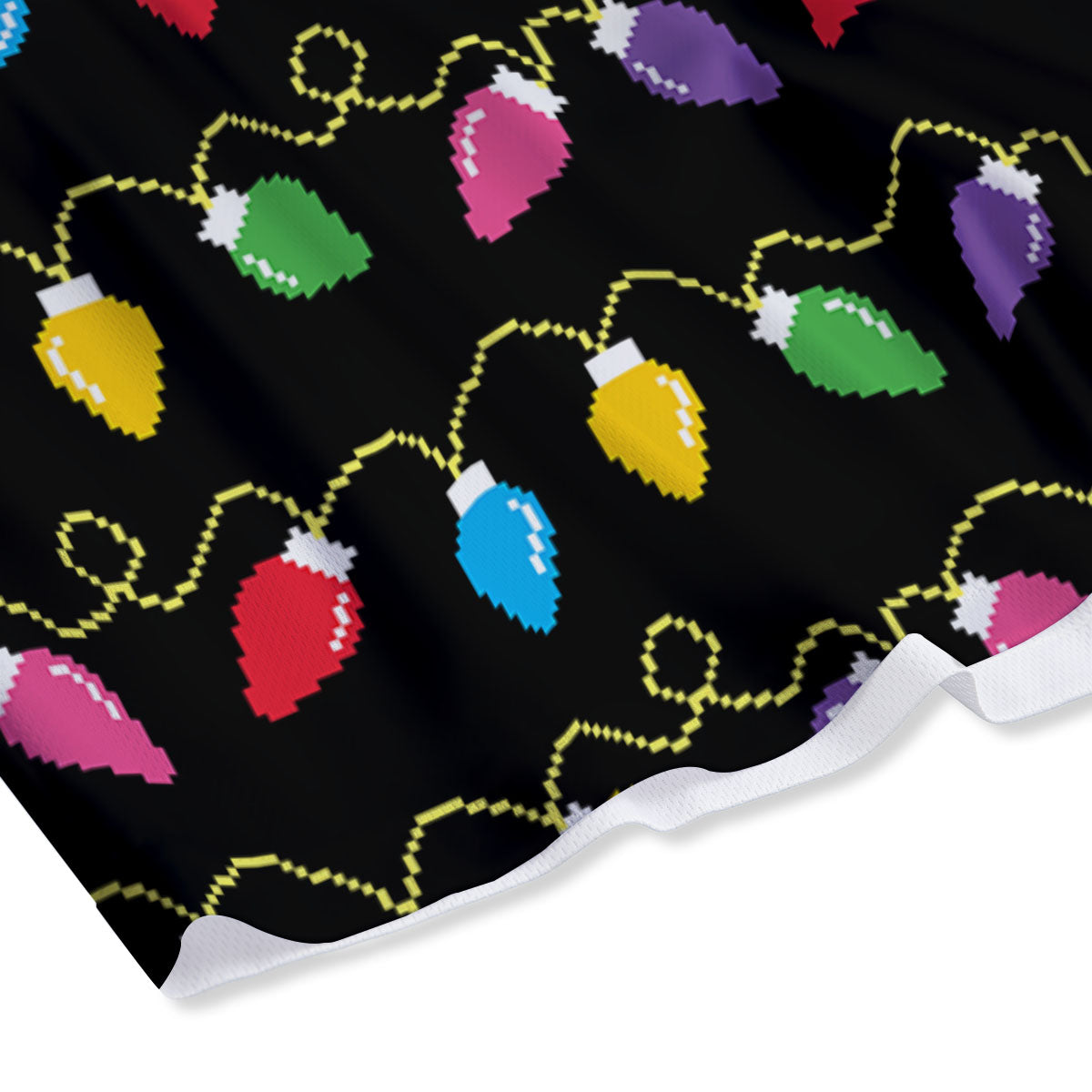 Lights Christmas Pixel Print Pattern Mesh Shorts