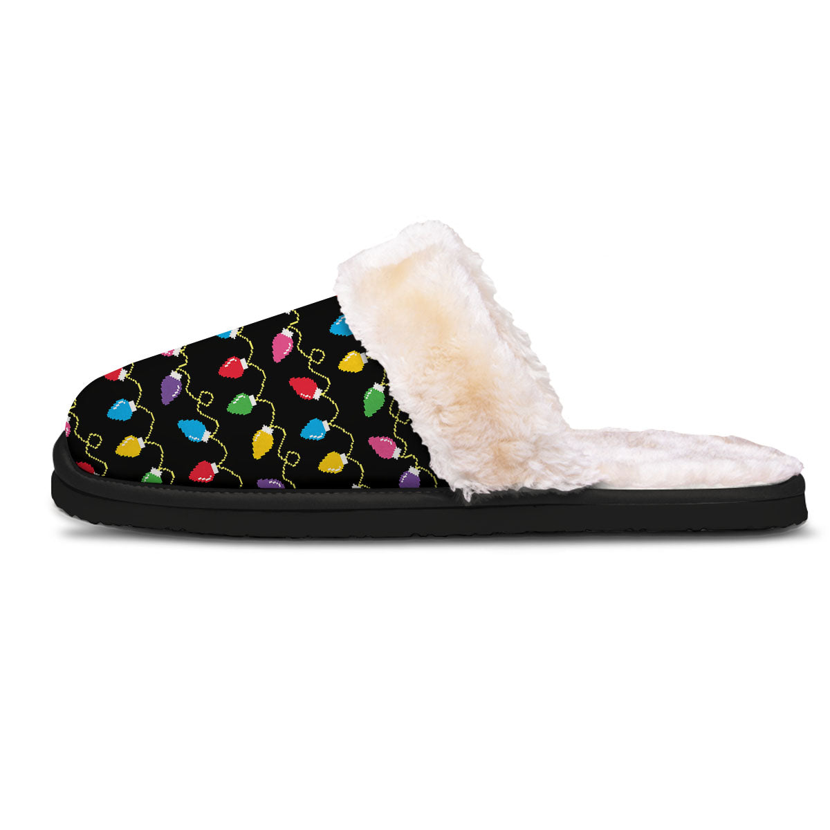 Lights Christmas Pixel Print Pattern Slippers-grizzshop