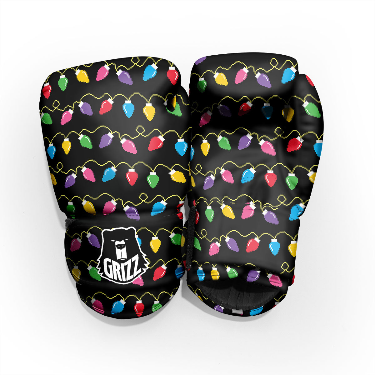 Lights Christmas Pixel Print Pattern Pro Boxing Glove