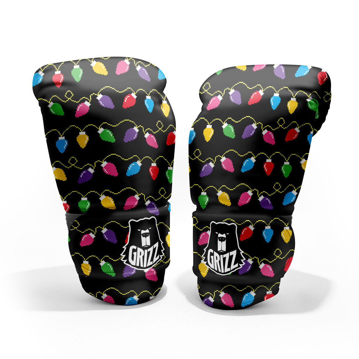 Lights Christmas Pixel Print Pattern Pro Boxing Glove