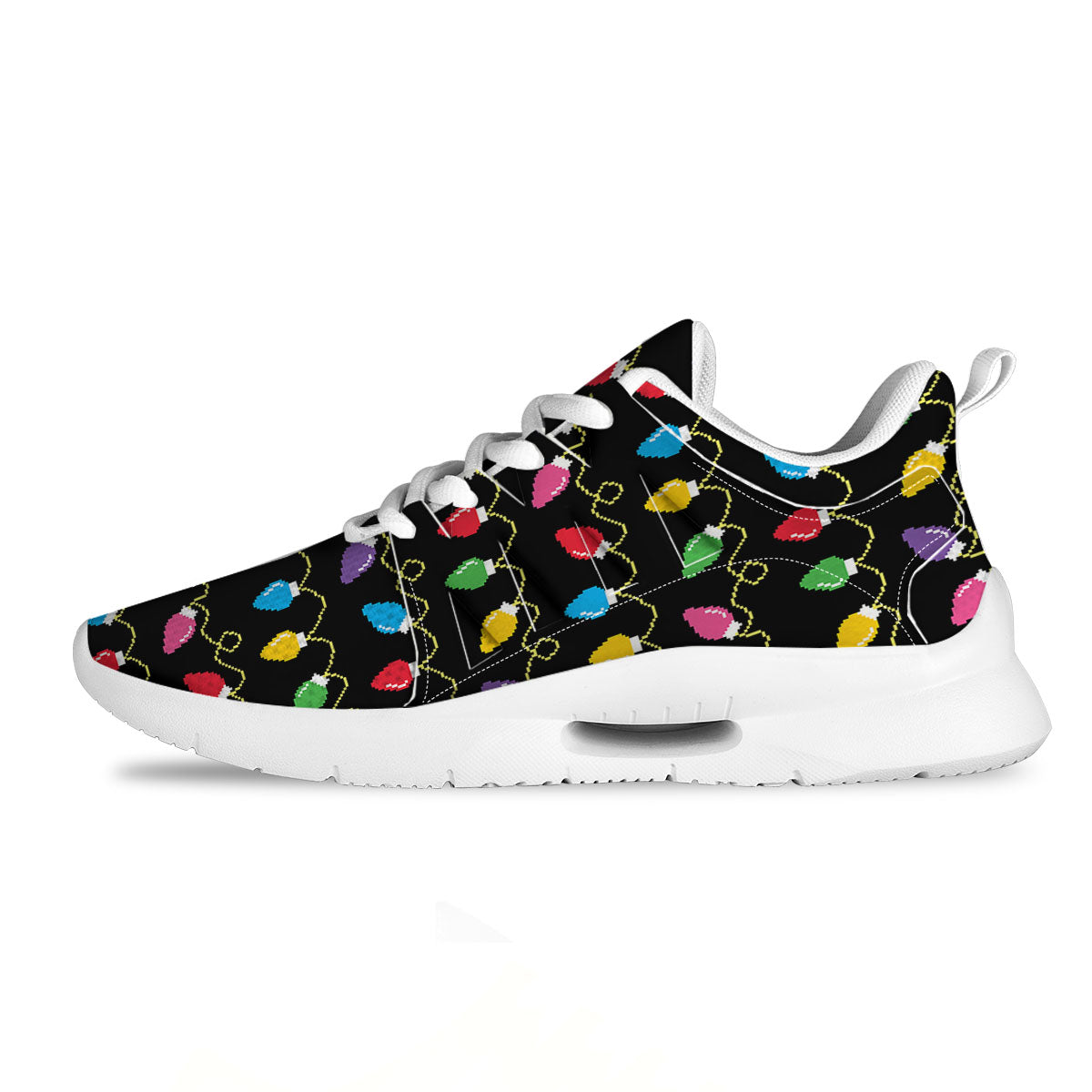 Lights Christmas Pixel Print Pattern Tennis Shoes-grizzshop